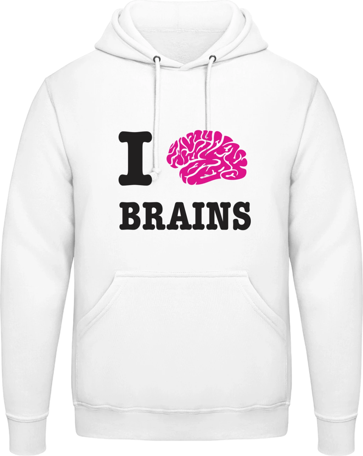 I Love Brains - Arctic white AWDis man hoodie - Front