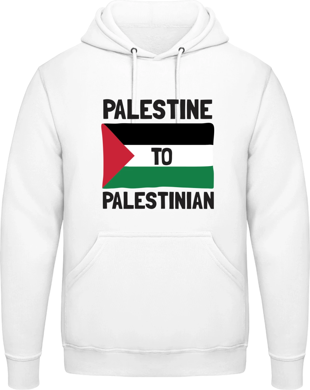 Palestine To Palestinian - Arctic white AWDis man hoodie - Front