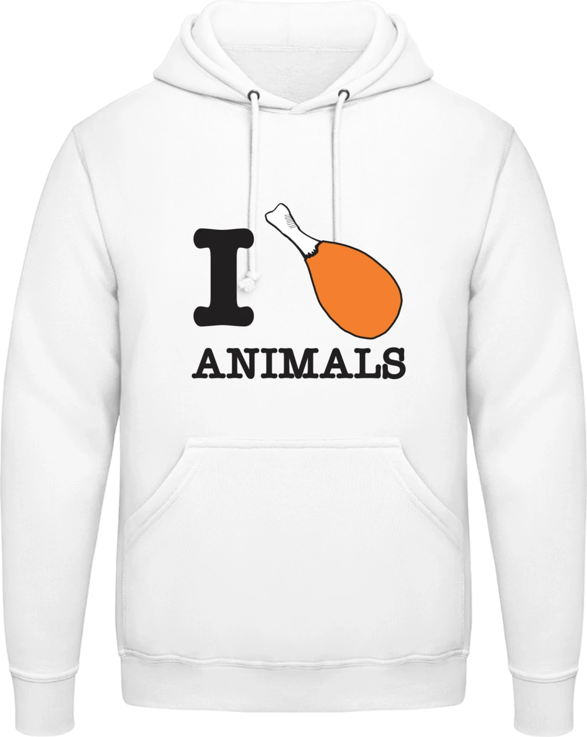 I Heart Animals - Arctic white AWDis man hoodie - Front