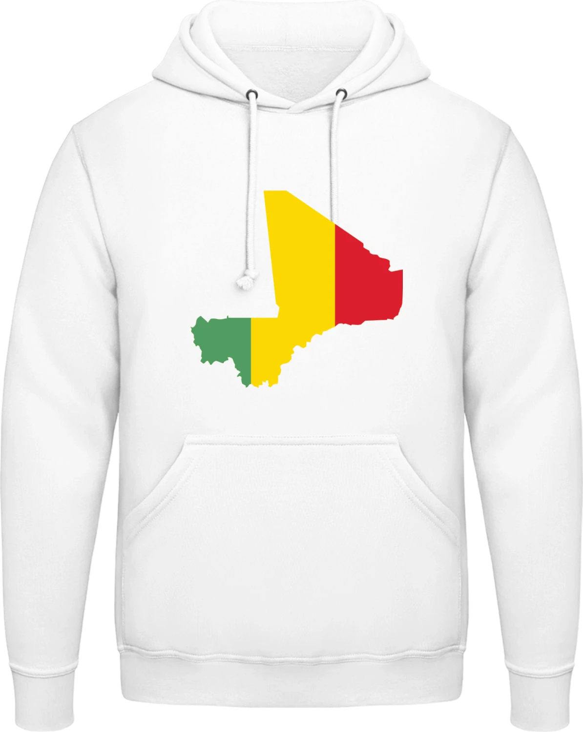 Mali Map - Arctic white AWDis man hoodie - Front