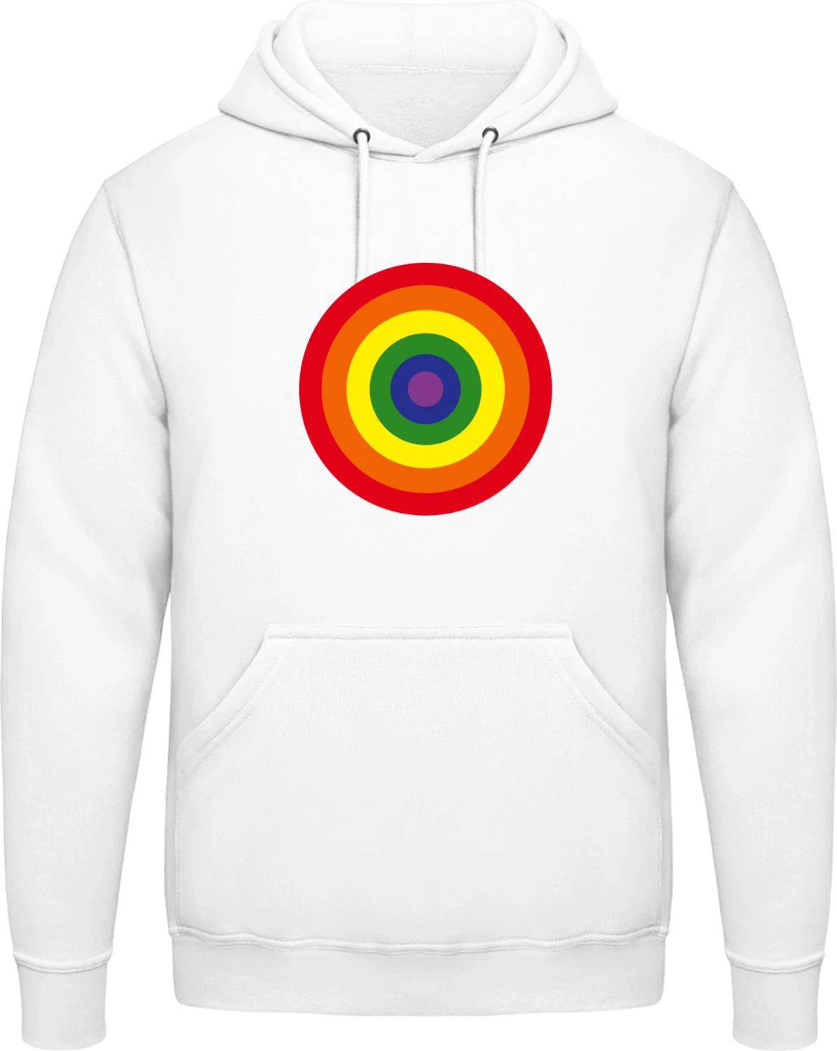 Rainbow Rings Different Colors - Arctic white AWDis man hoodie - Front