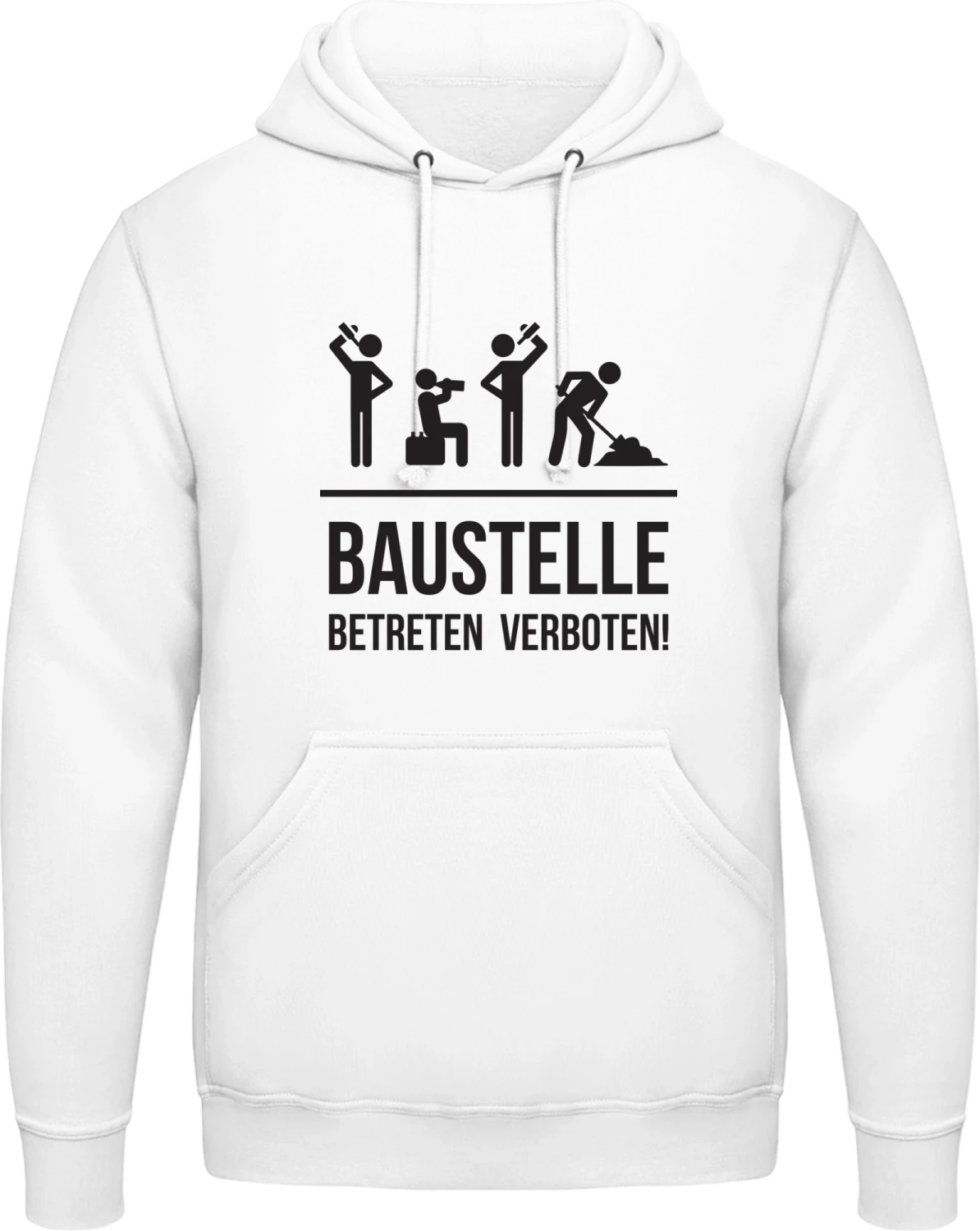 Baustelle Betreten verboten - Arctic white AWDis man hoodie - Front