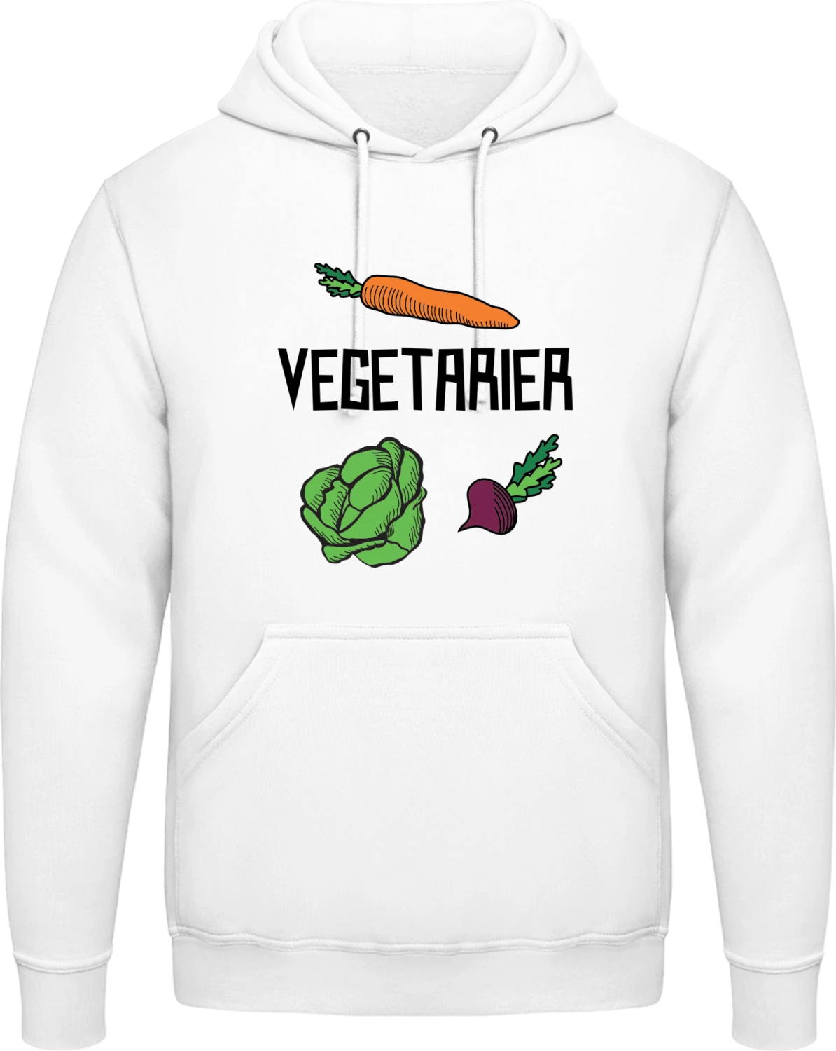 Vegetarier Illustration - Arctic white AWDis man hoodie - Front