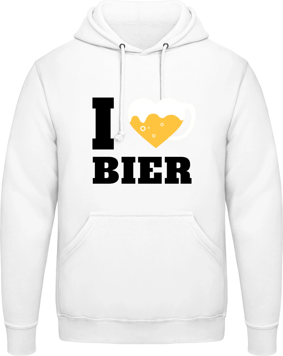 I Love Bier - Arctic white AWDis man hoodie - Front