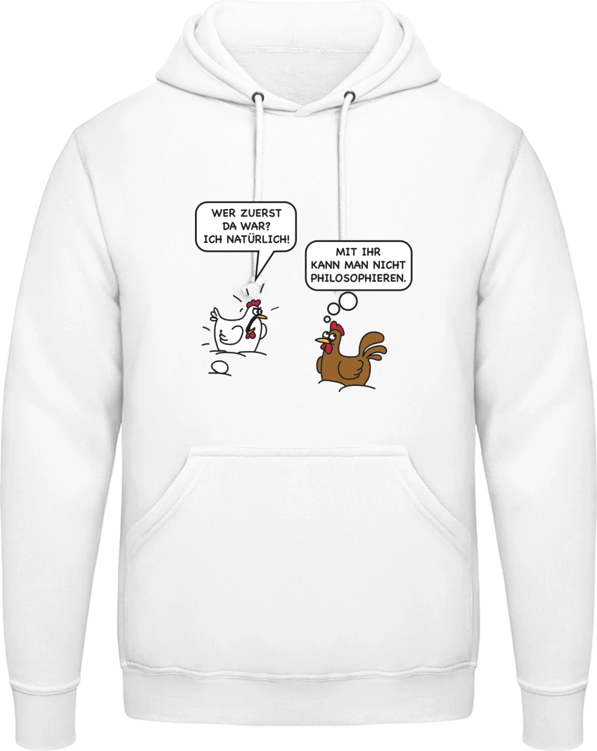 Huhn und das Ei - Arctic white AWDis man hoodie - Front