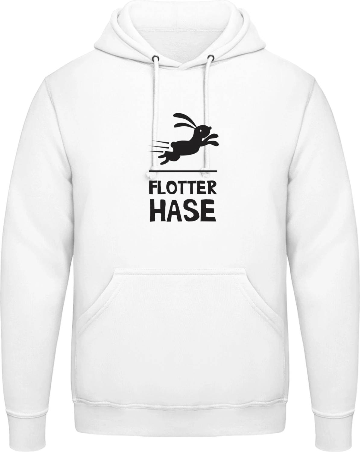 Flotter Hase - Arctic white AWDis man hoodie - Front