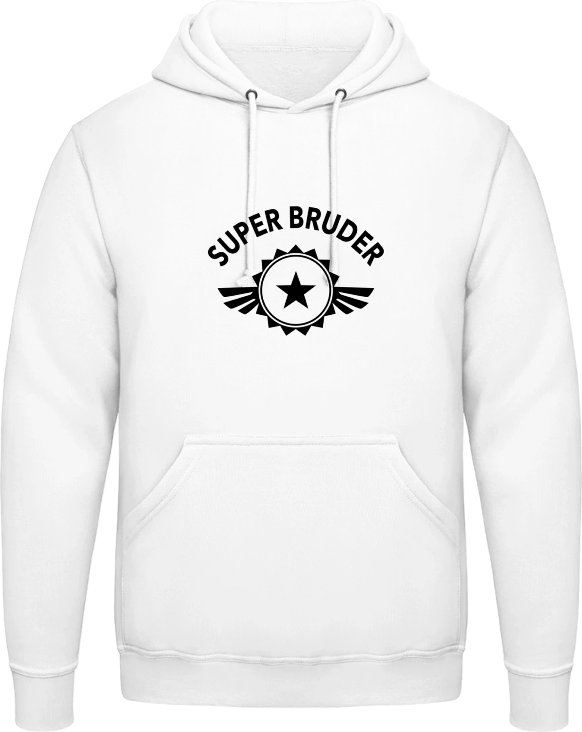 Super Bruder - Arctic white AWDis man hoodie - Front