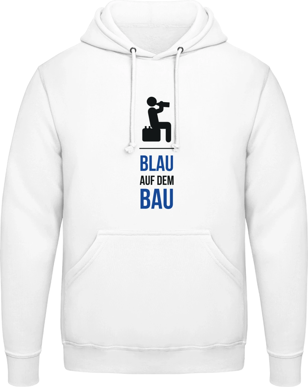 Blau auf dem Bau - Arctic white AWDis man hoodie - Front