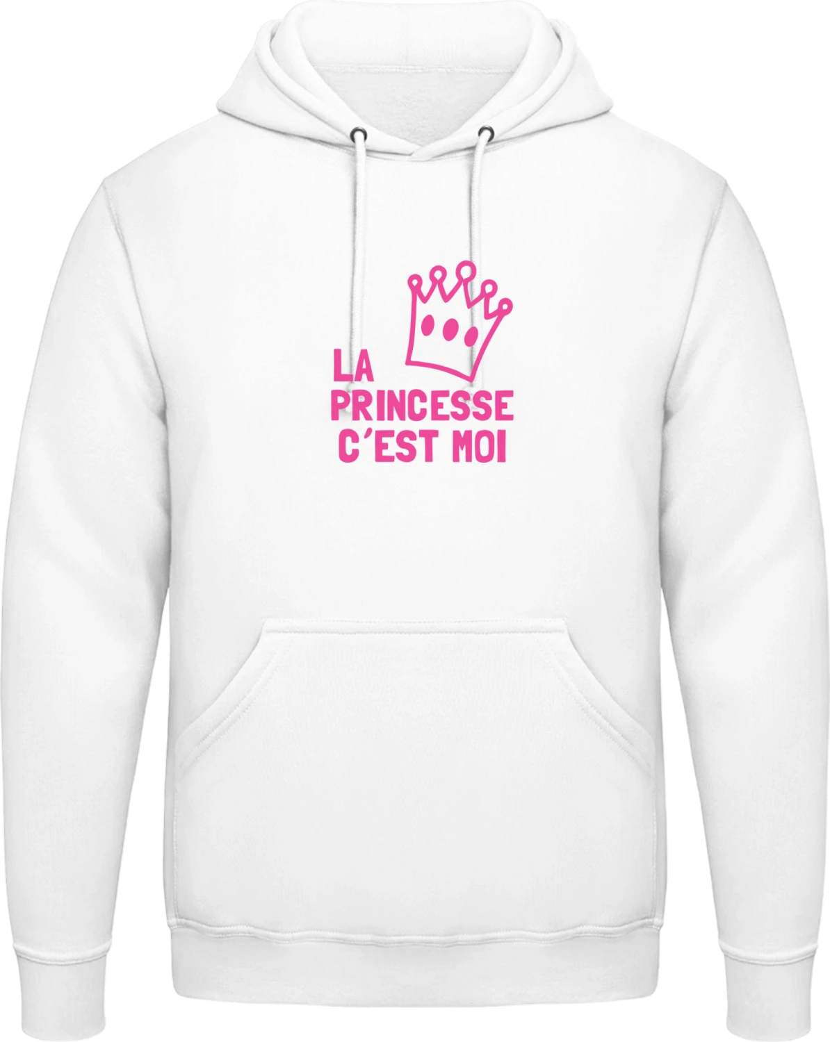 La Princesse C'est Moi - Arctic white AWDis man hoodie - Front