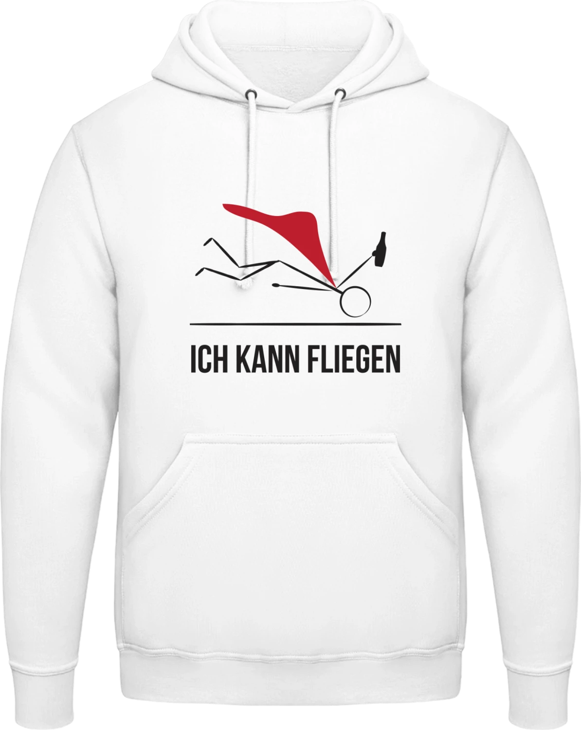 Ich kann fliegen - Arctic white AWDis man hoodie - Front