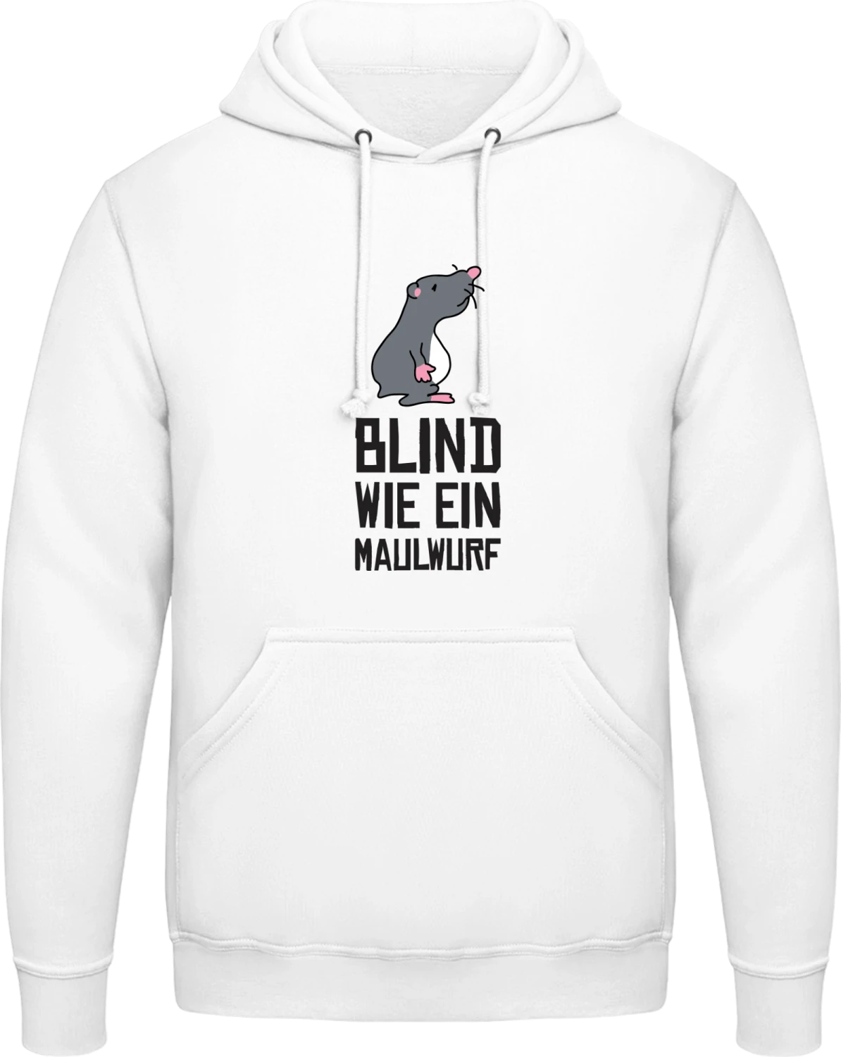 Blind wie ein Maulwurf - Arctic white AWDis man hoodie - Front