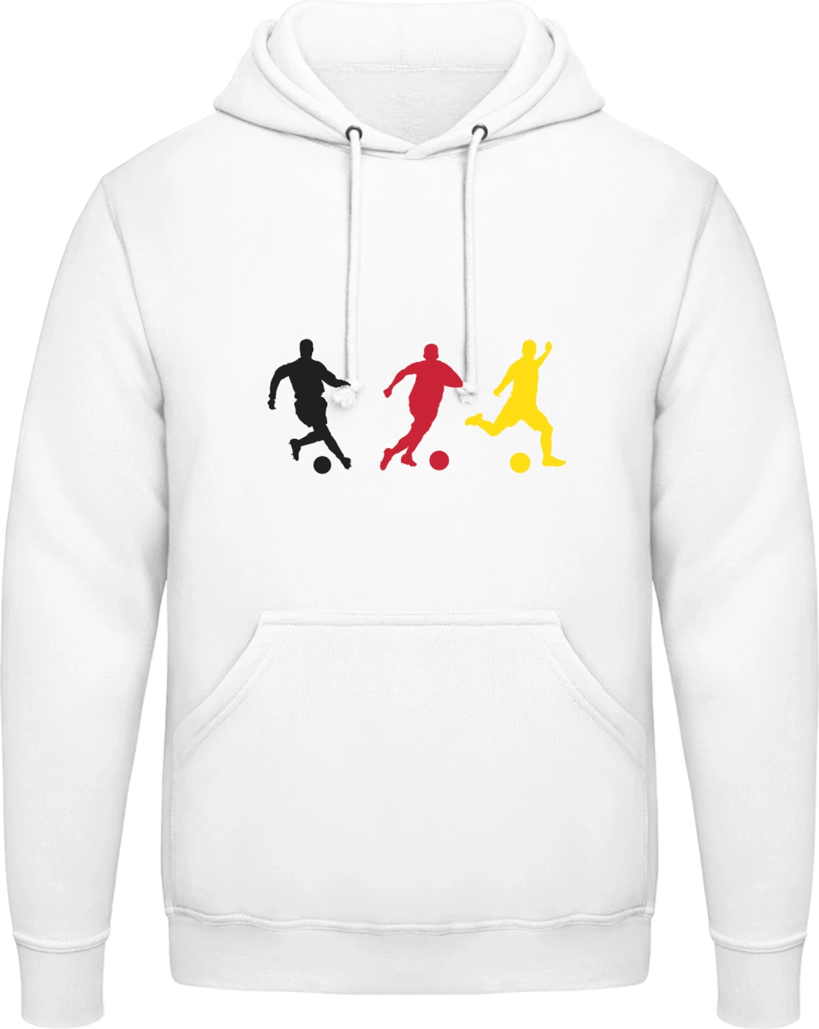 German Soccer Silhouettes - Arctic white AWDis man hoodie - Front