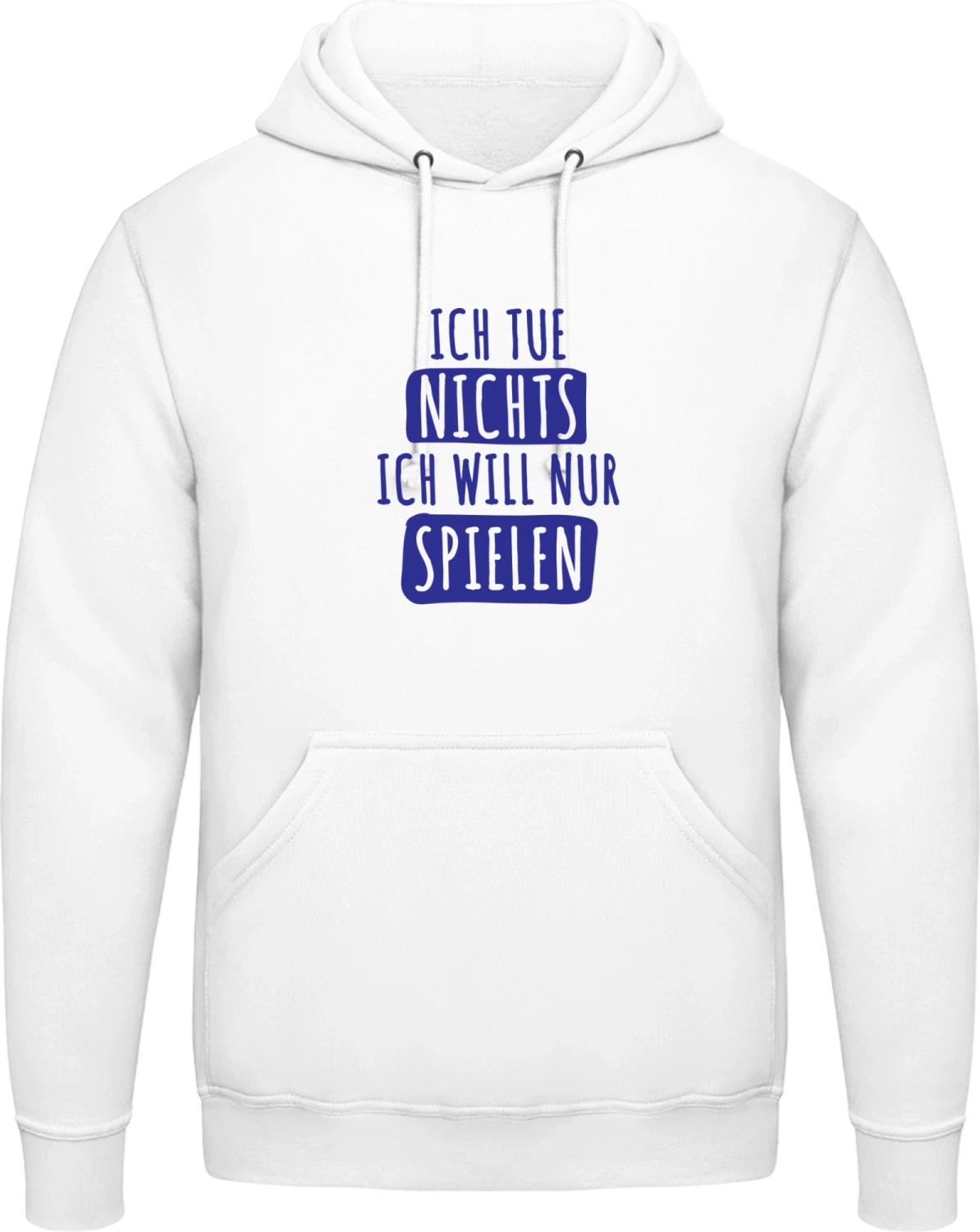 Ich tue nichts ich wil nur Spielen - Arctic white AWDis man hoodie - Front