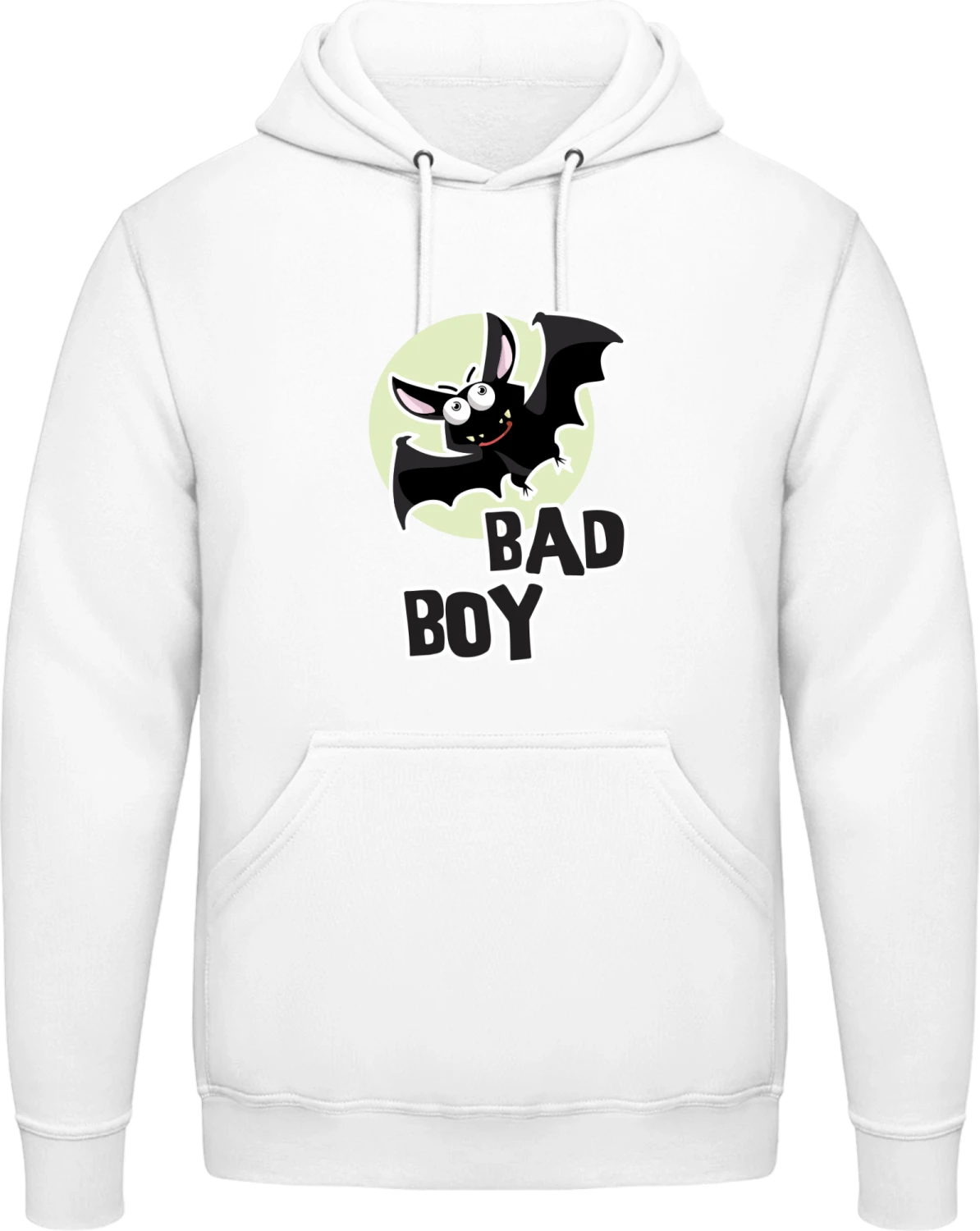 Bat Power - Arctic white AWDis man hoodie - Front