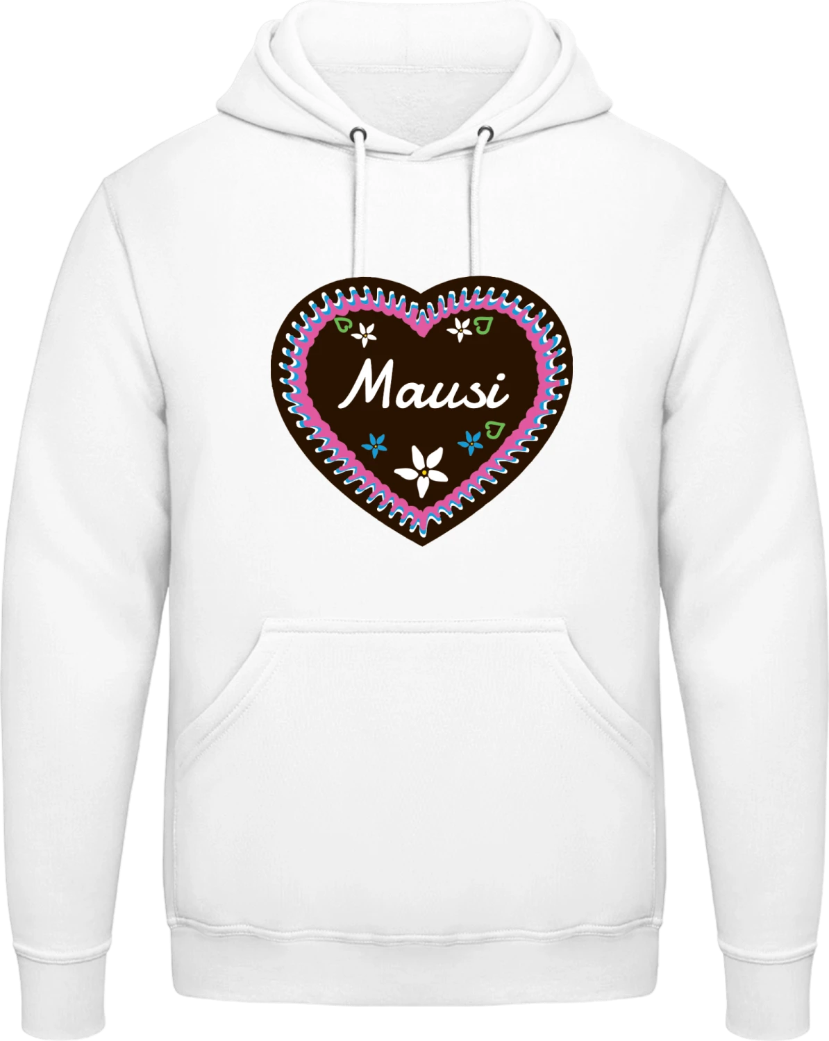 Mausi Lebkuchenherz - Arctic white AWDis man hoodie - Front