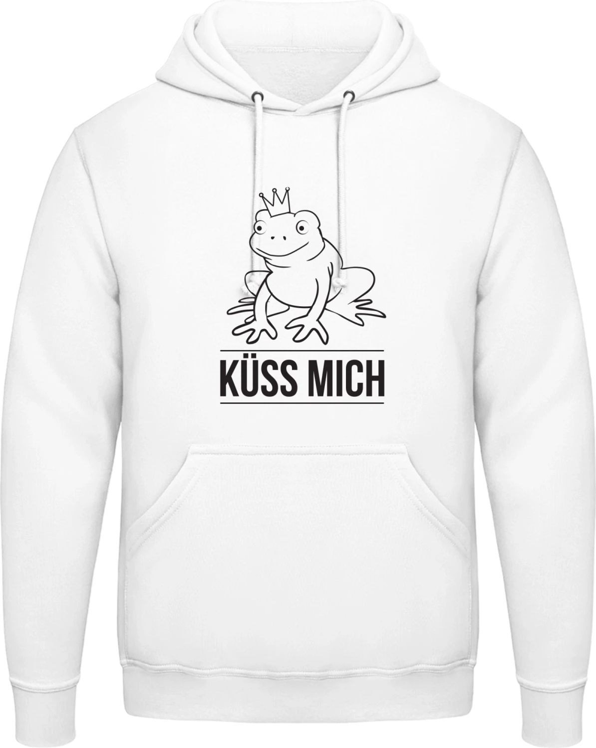 Küss mich Froschkönig - Arctic white AWDis man hoodie - Front