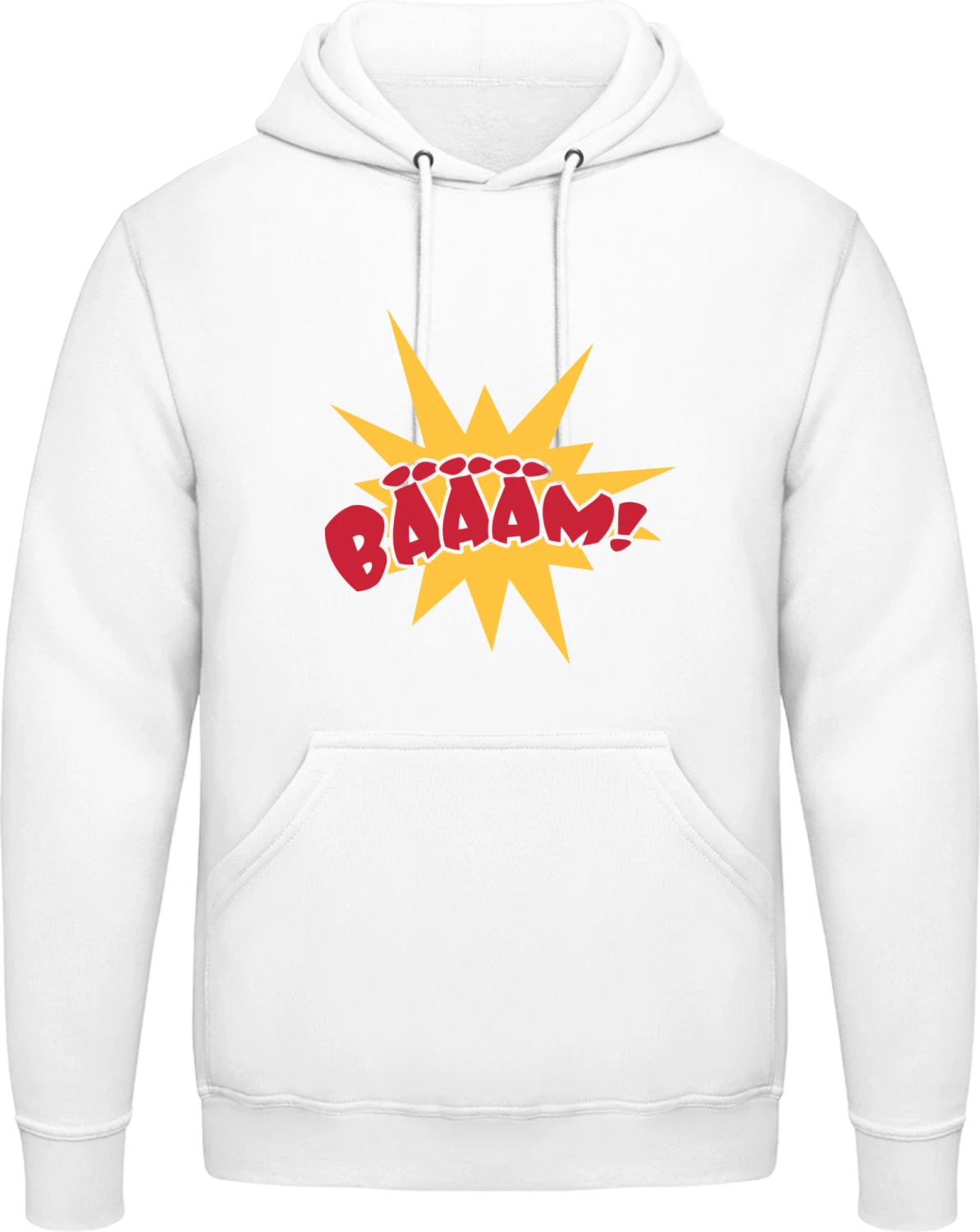 Bäääm - Arctic white AWDis man hoodie - Front