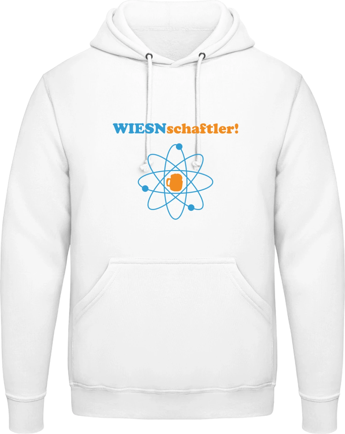 Wiesn Fun - Arctic white AWDis man hoodie - Front