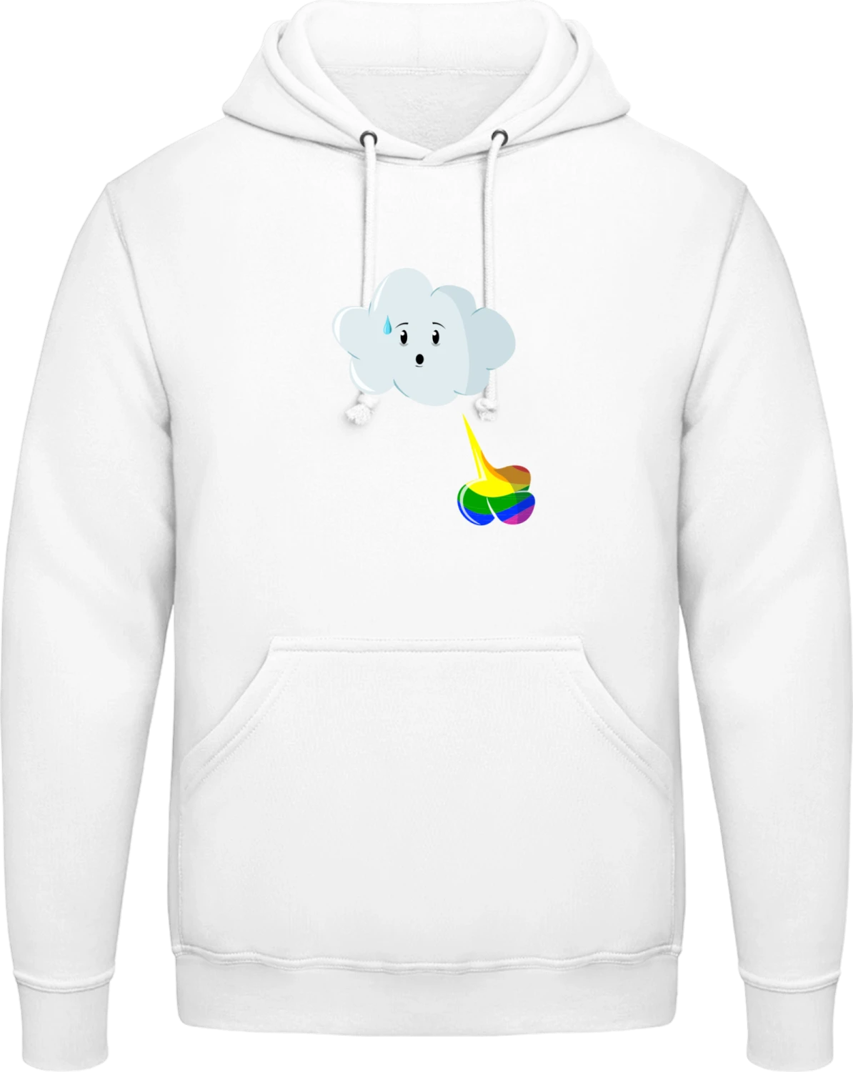 Cloud Rainbow Fart - Arctic white AWDis man hoodie - Front