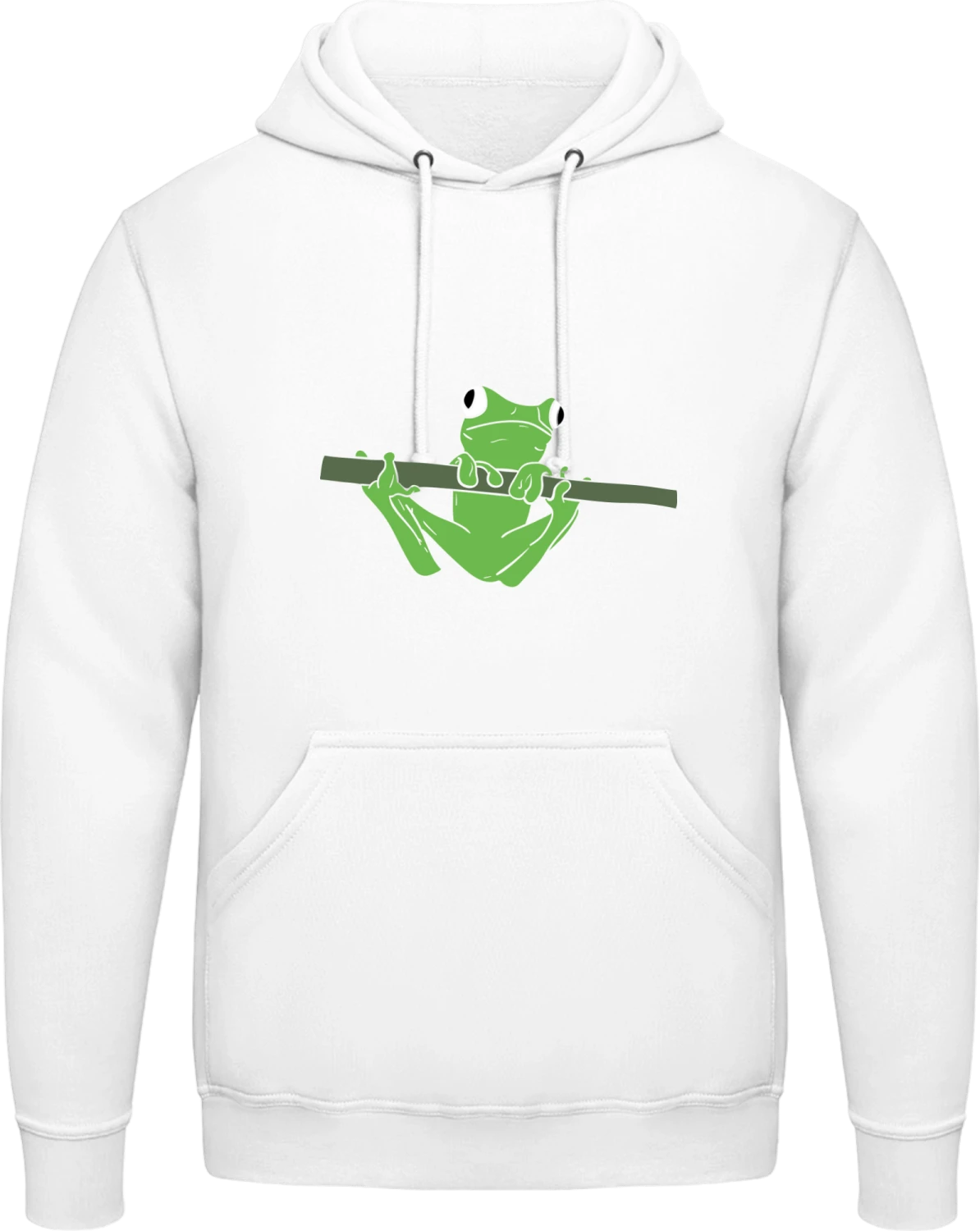 Frog Hanging On A Stick - Arctic white AWDis man hoodie - Front