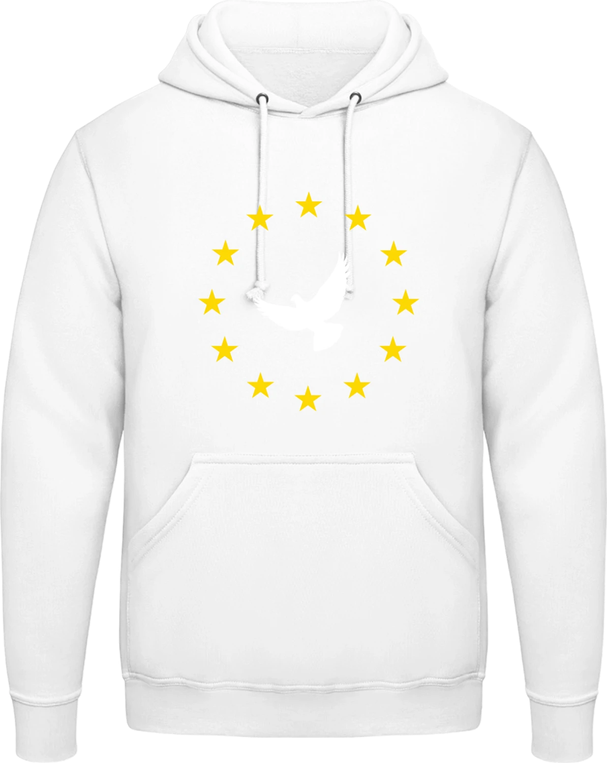 Europe Peace Doves - Arctic white AWDis man hoodie - Front