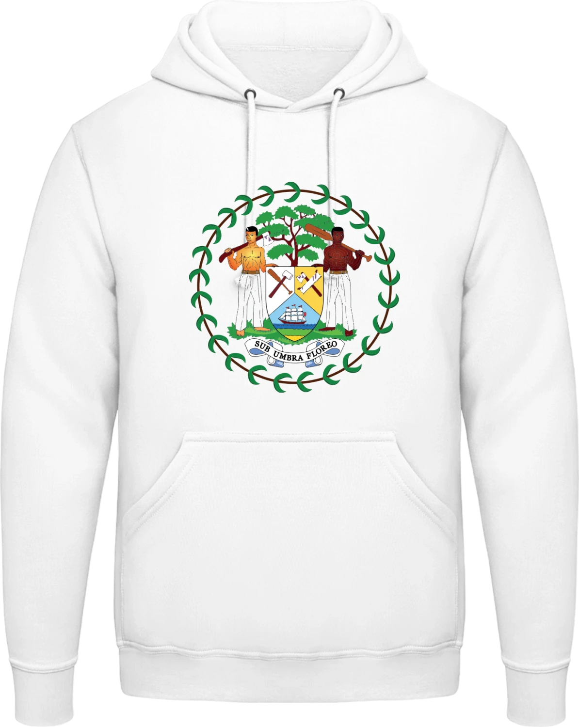 Belize - Arctic white AWDis man hoodie - Front