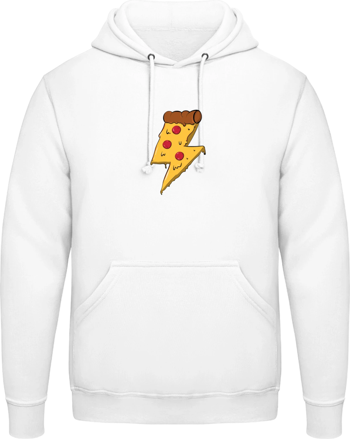 Pizza Lightning - Arctic white AWDis man hoodie - Front