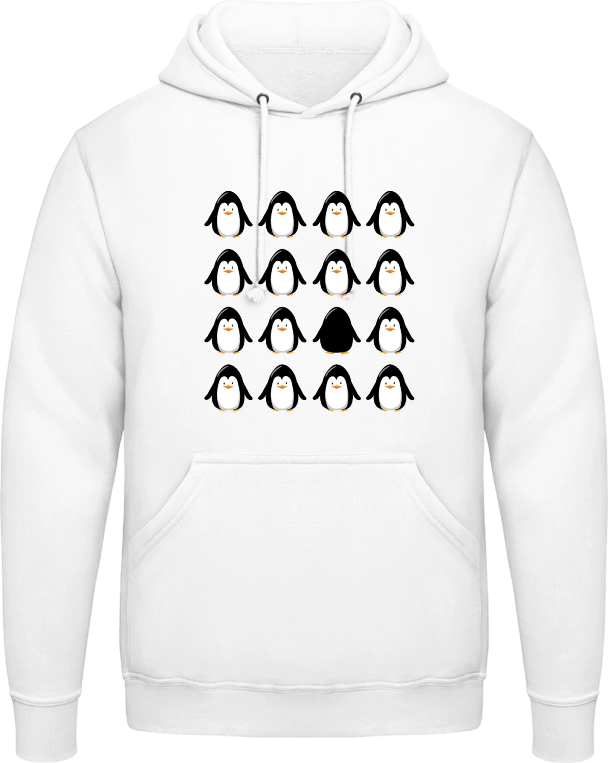 Be Different Penguin - Arctic white AWDis man hoodie - Front