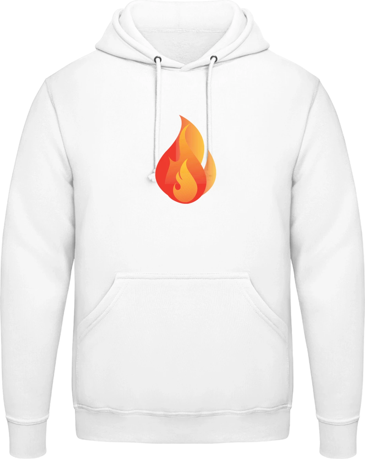 Fire - Arctic white AWDis man hoodie - Front