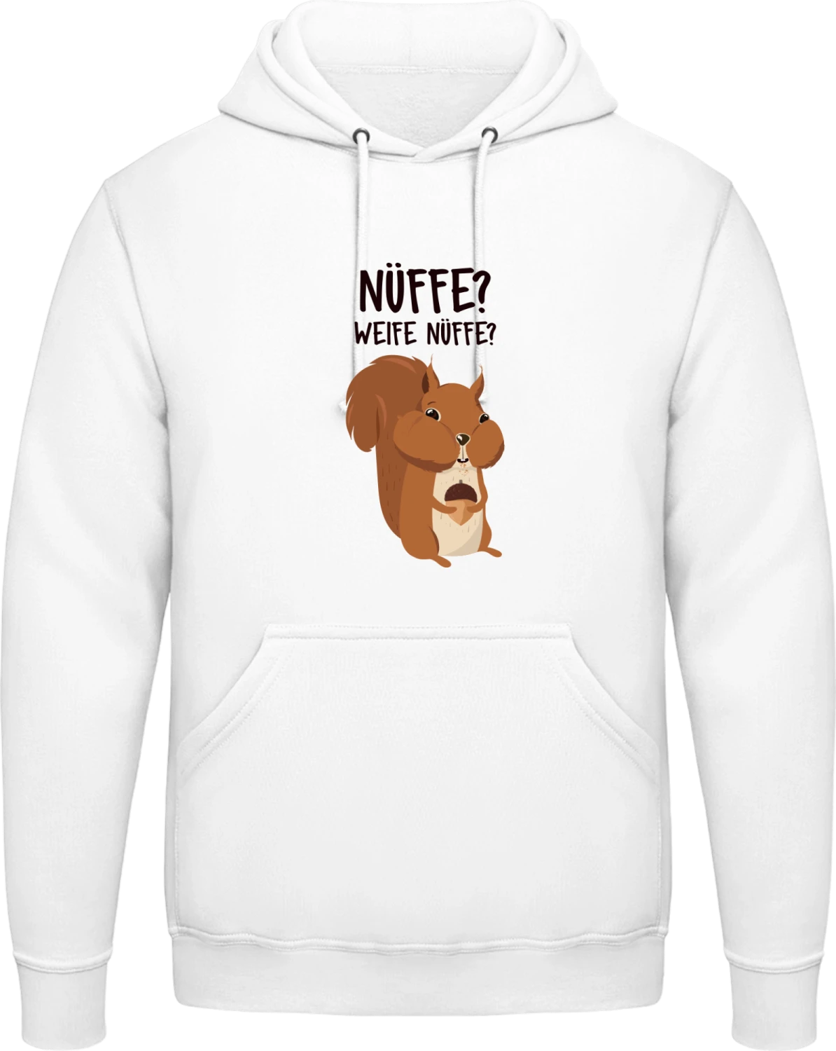 Nüffe. Weife Nüffe. Eichhörnchen - Arctic white AWDis man hoodie - Front