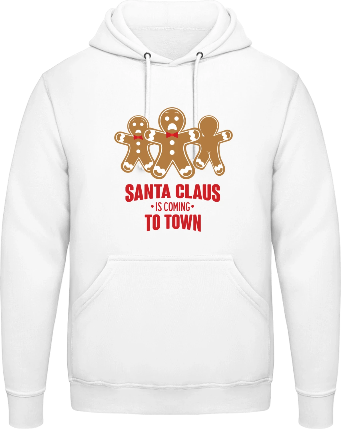 Santa Claus Is Coming To Town - Arctic white AWDis man hoodie - Front