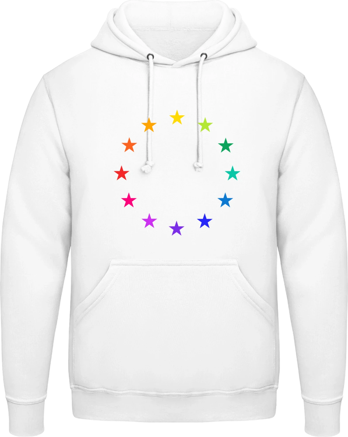 Rainbow EU - Arctic white AWDis man hoodie - Front