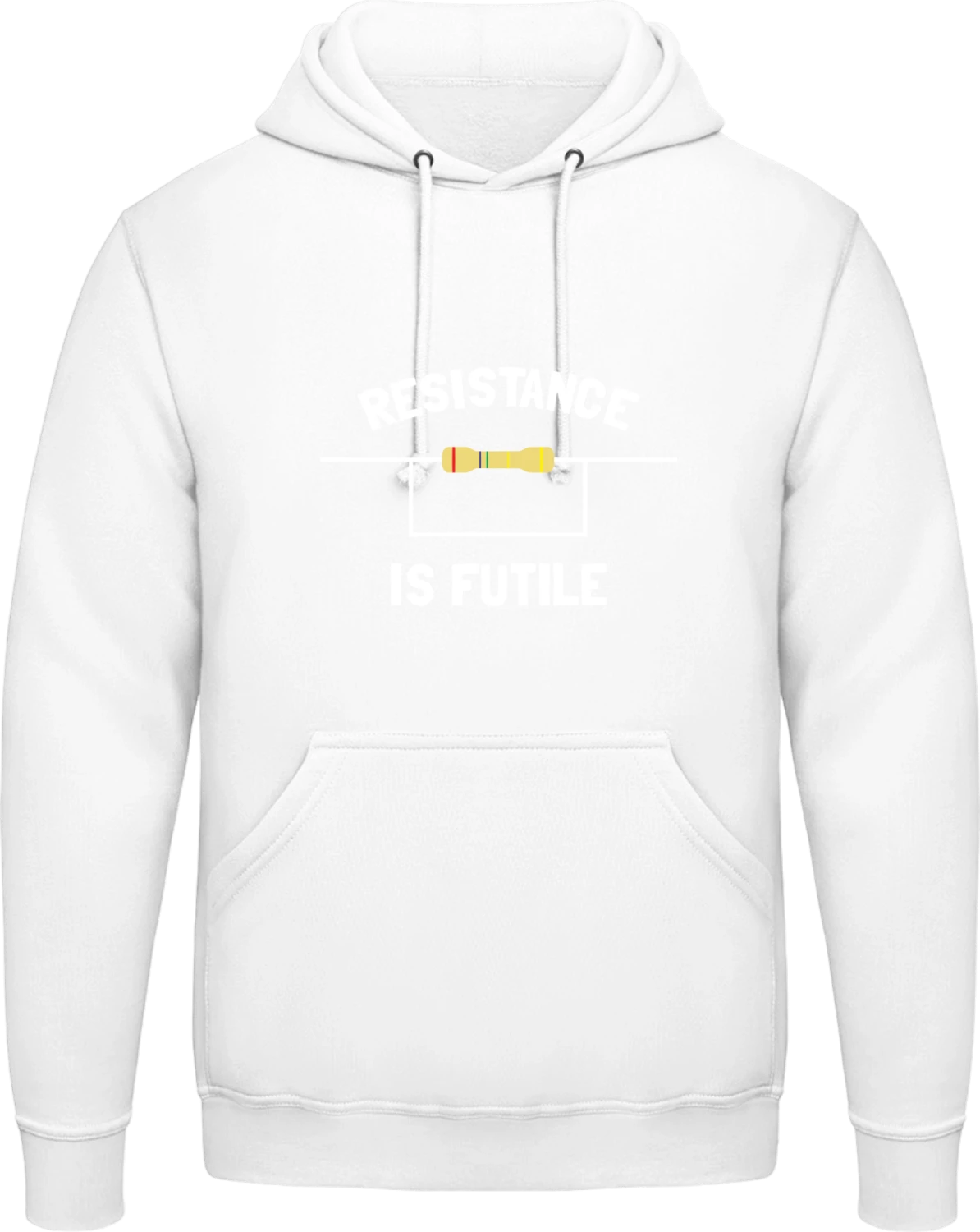 Resistance Is Futile - Arctic white AWDis man hoodie - Front