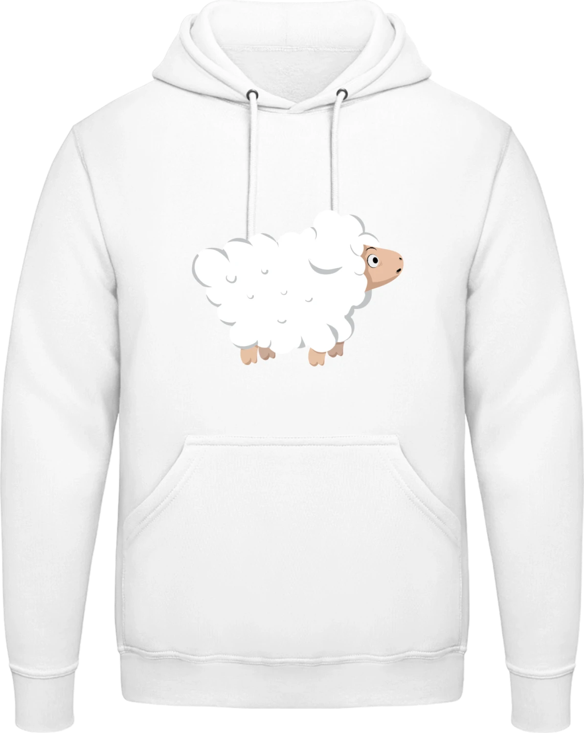 White Sheep - Arctic white AWDis man hoodie - Front