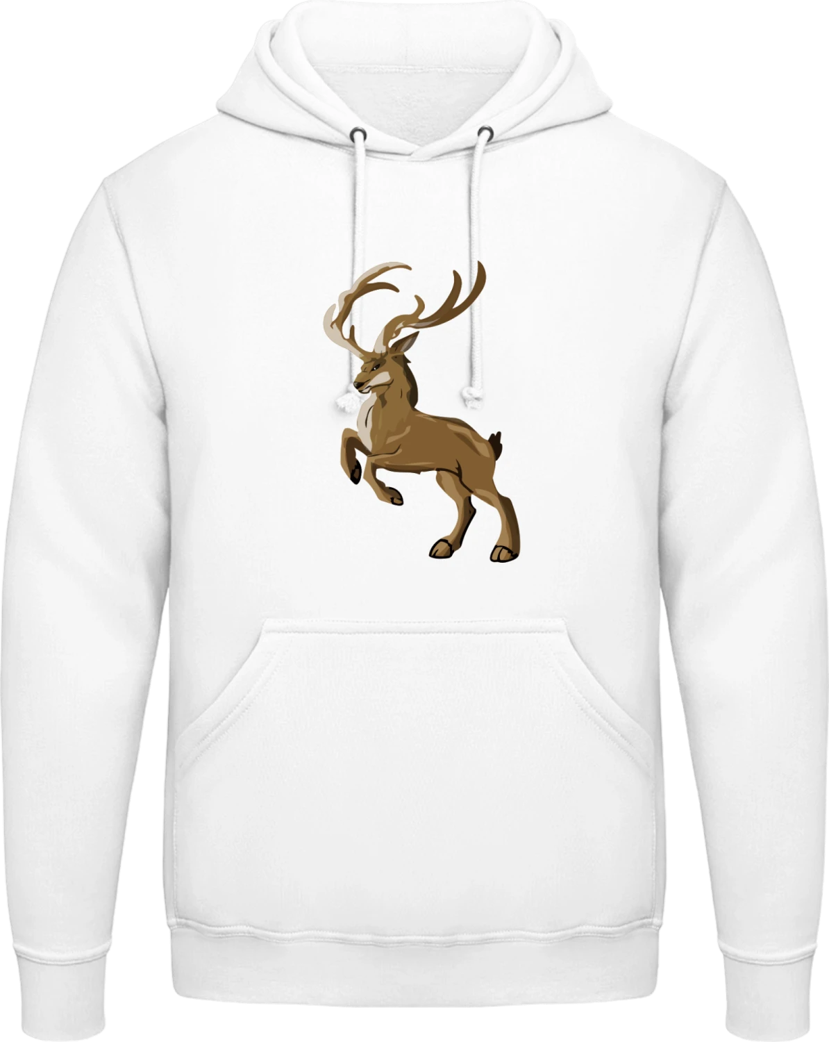 Wild Stag - Arctic white AWDis man hoodie - Front