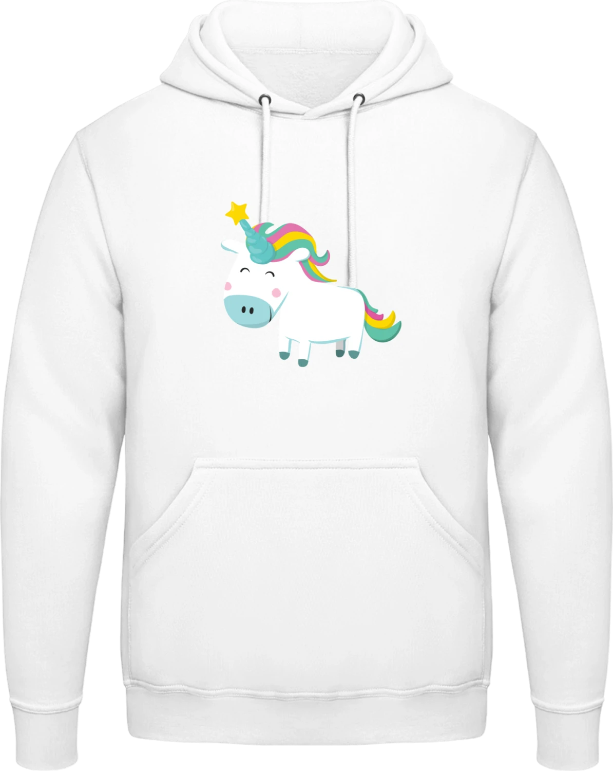 Unicorn With Star - Arctic white AWDis man hoodie - Front