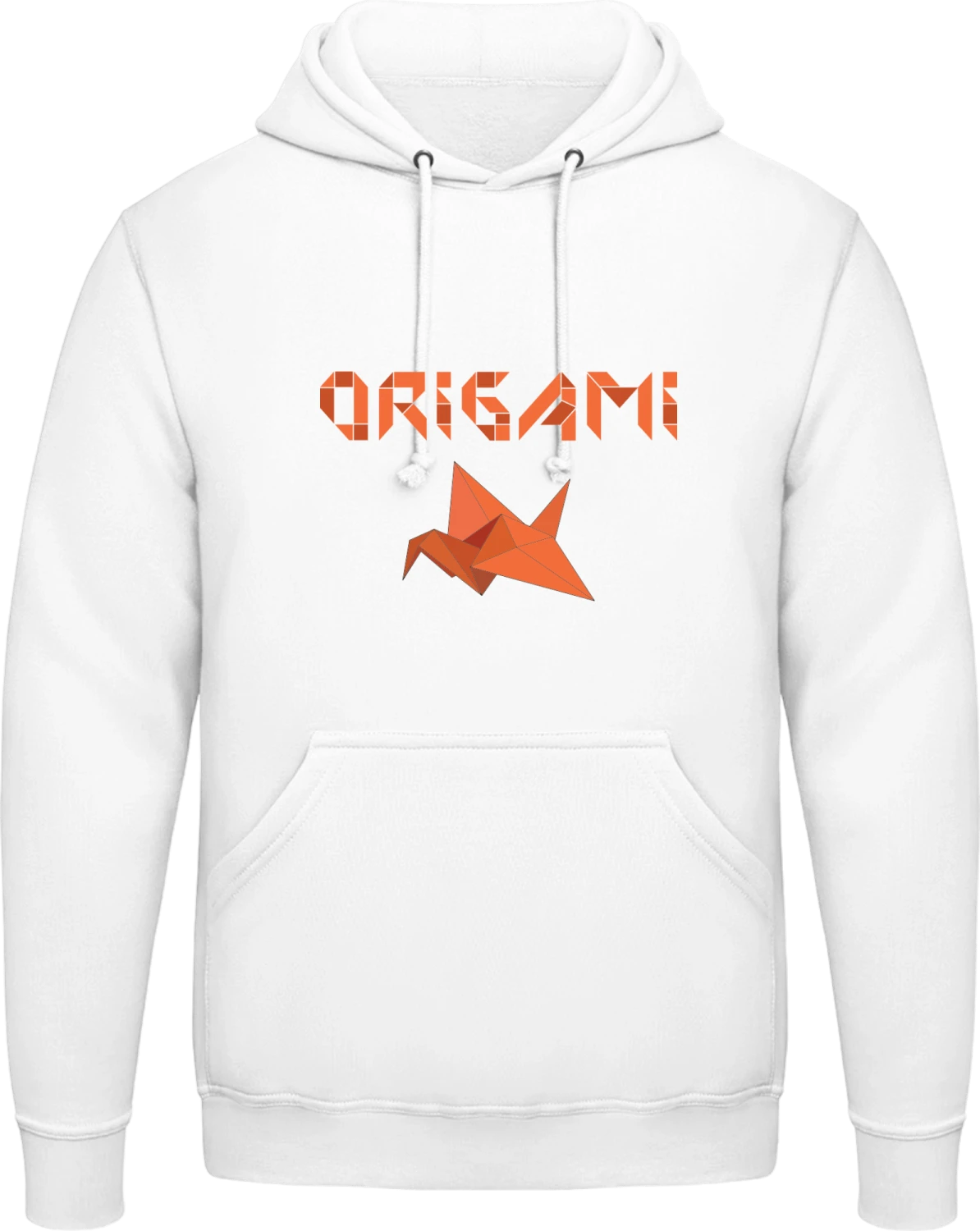 Origami Bird - Arctic white AWDis man hoodie - Front