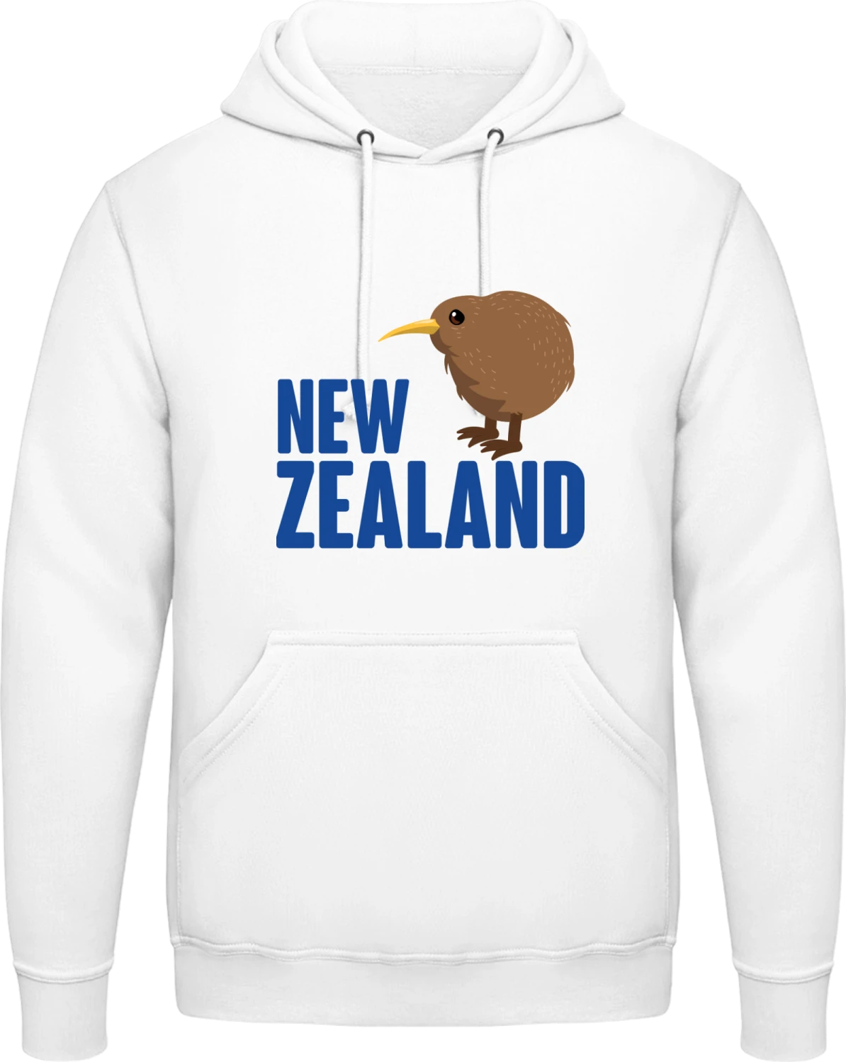 New Zealand Illustration - Arctic white AWDis man hoodie - Front