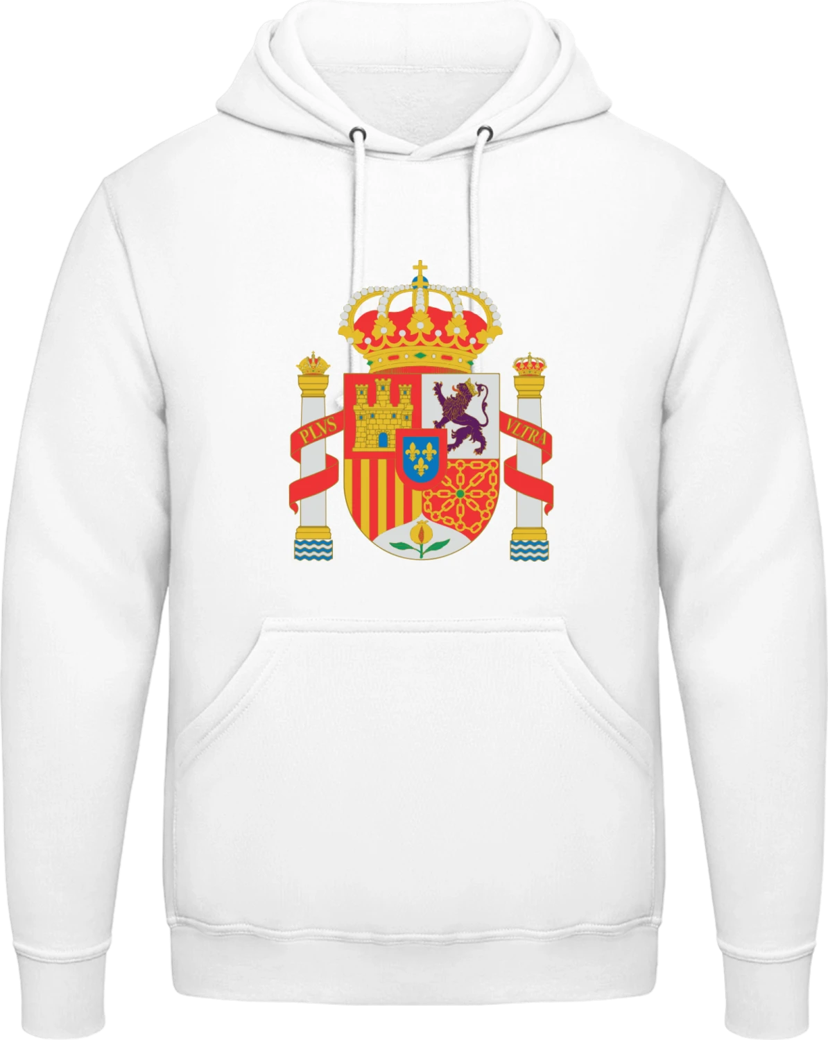 Spain Coat of Arms - Arctic white AWDis man hoodie - Front