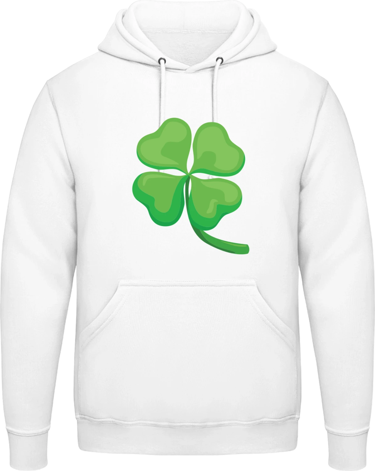 Four Leaf Clover - Arctic white AWDis man hoodie - Front