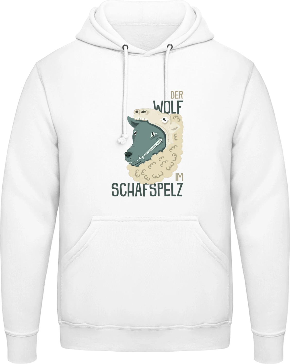 Der Wolf im Schafspelz - Arctic white AWDis man hoodie - Front