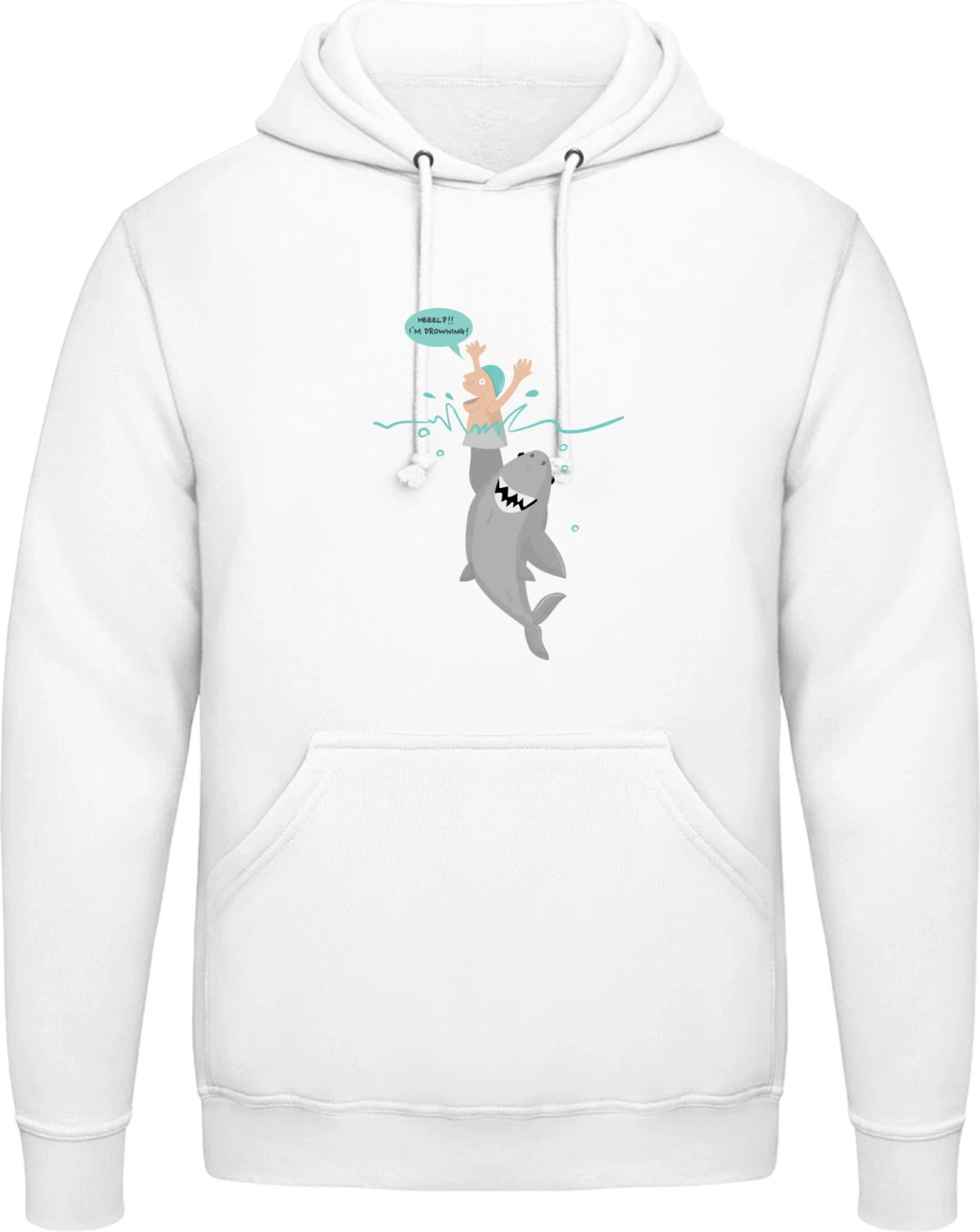 Help! I'm Drowning! - Arctic white AWDis man hoodie - Front