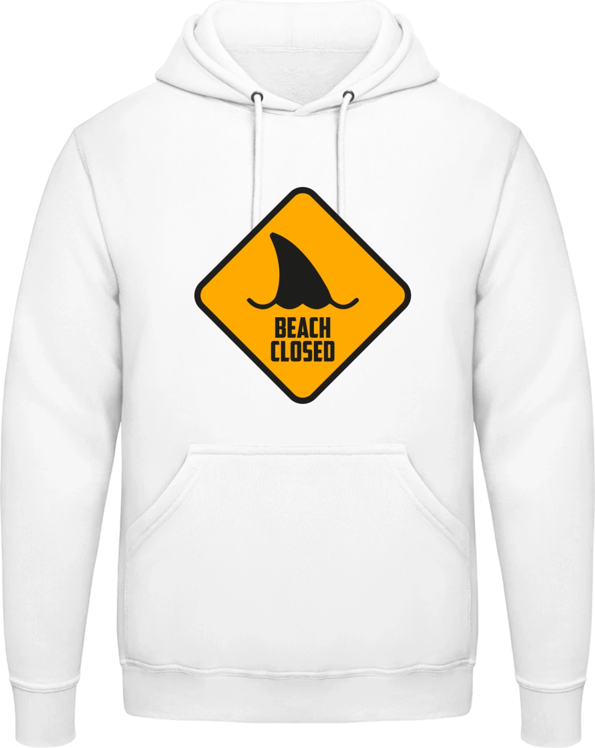 Beach Closed Warning - Arctic white AWDis man hoodie - Front