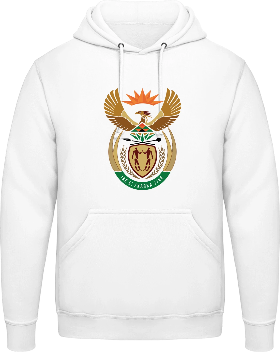 South Africa Coat of Arms - Arctic white AWDis man hoodie - Front