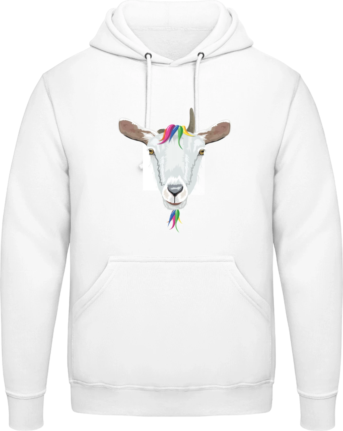 Goat Unicorn - Arctic white AWDis man hoodie - Front