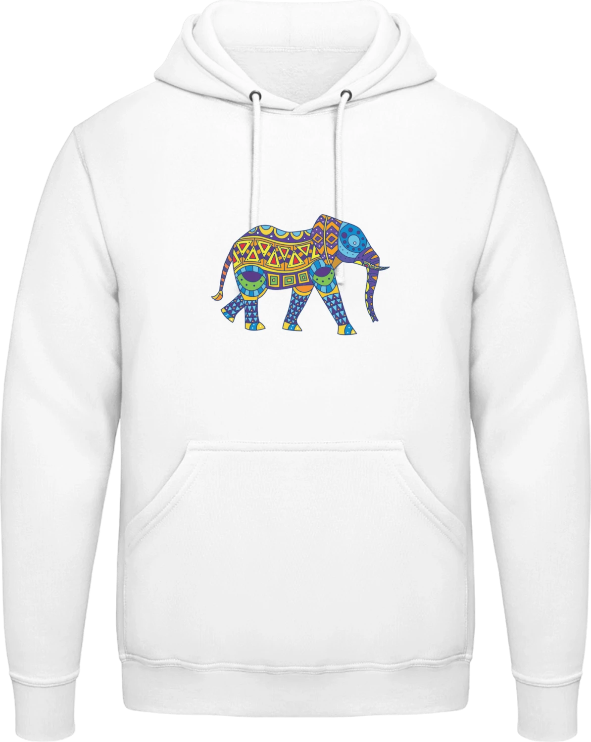 Stylish Indian Elephant - Arctic white AWDis man hoodie - Front