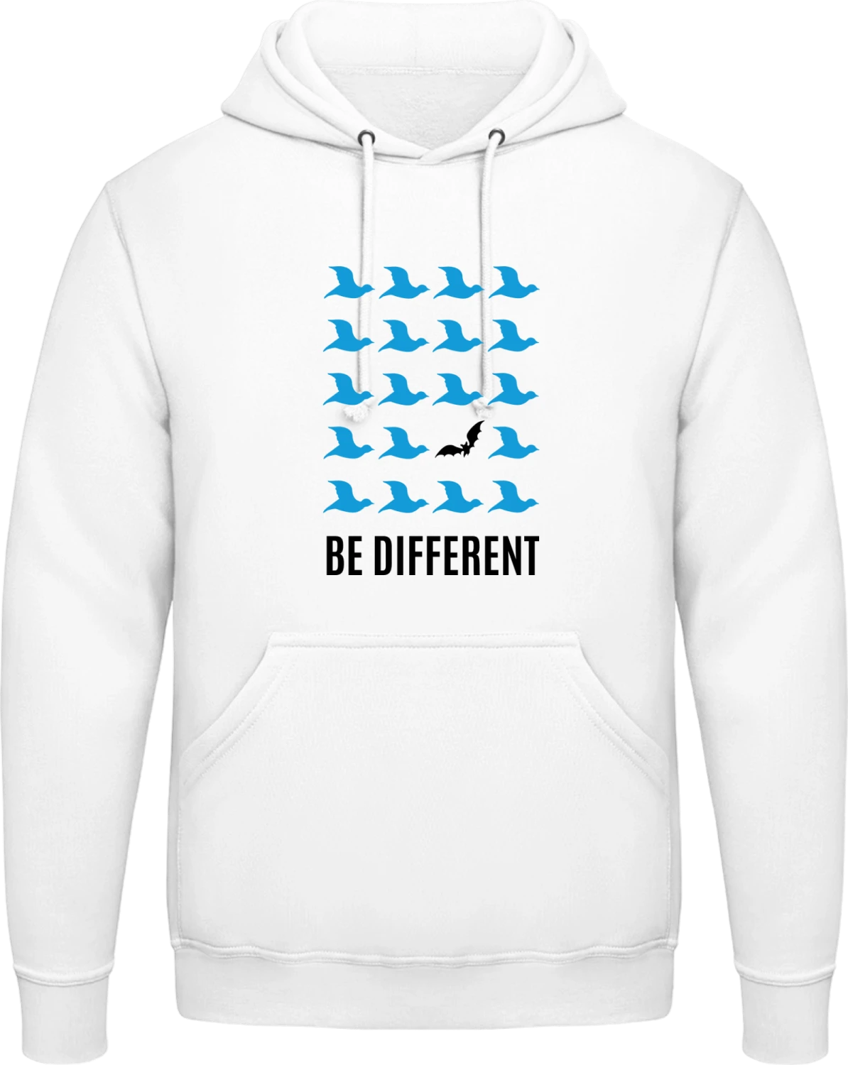 Be Different Bat Bird - Arctic white AWDis man hoodie - Front