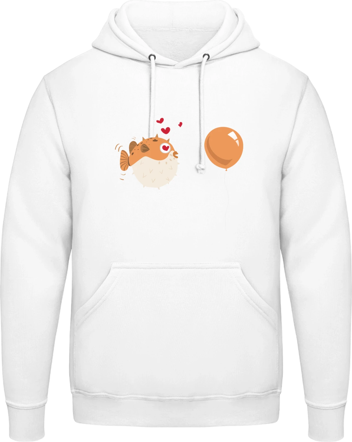 Blowfish Love - Arctic white AWDis man hoodie - Front