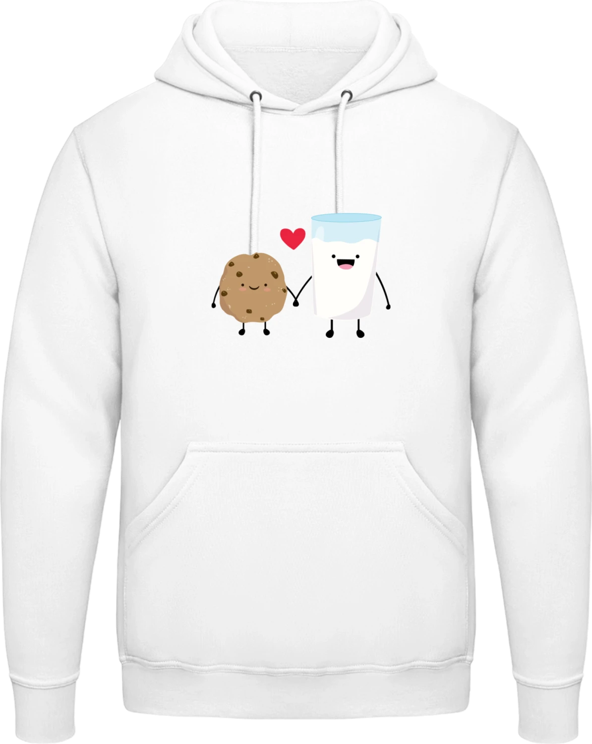 Cookie And Milk In Love - Arctic white AWDis man hoodie - Front