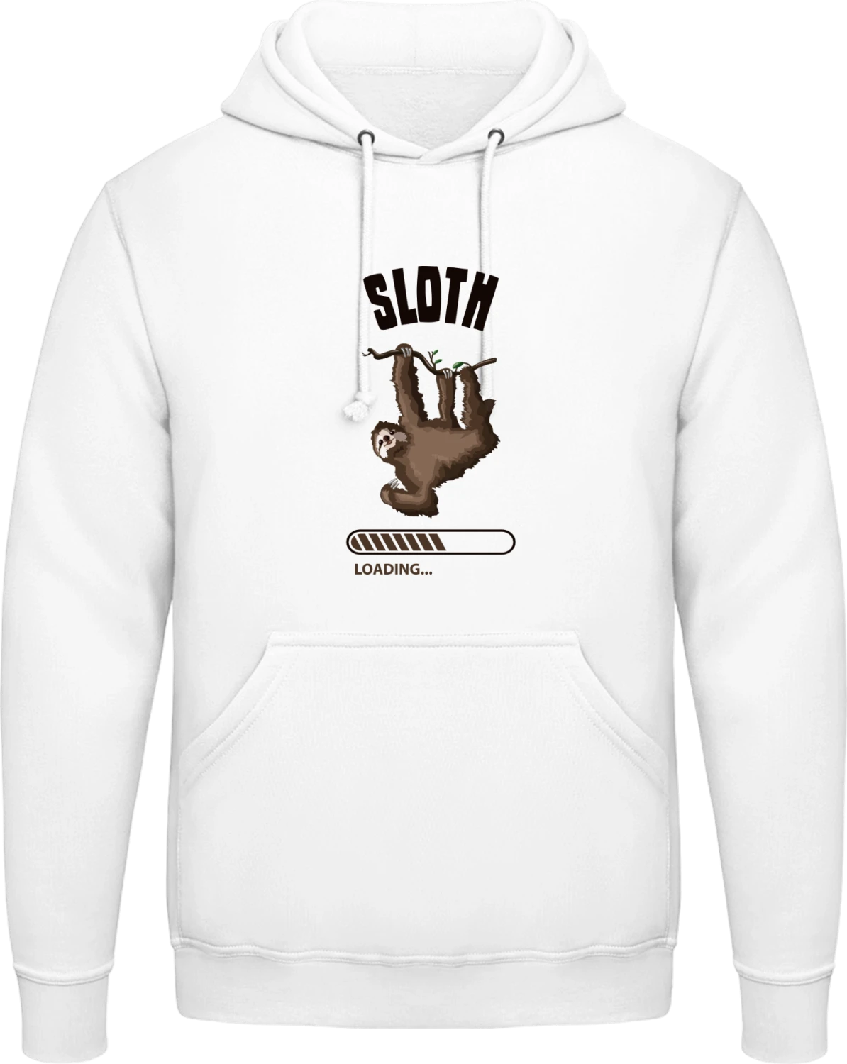 Sloth Loading - Arctic white AWDis man hoodie - Front